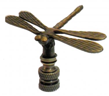 antique brass dragonfly lamp shade finial
