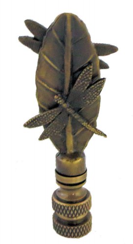 ANTIQUE BRASS DOUBLE DRAGONFLY LAMP SHADE FINIAL