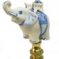 Lamp parts: PORCELAIN BLUE & WHITE  ELEPHANT LAMP SHADE FINIAL