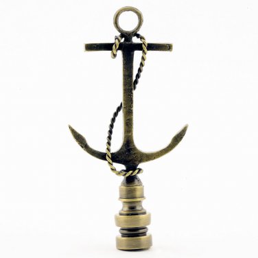 ANTIQUE BRASS ANCHOR LAMP SHADE FINIAL