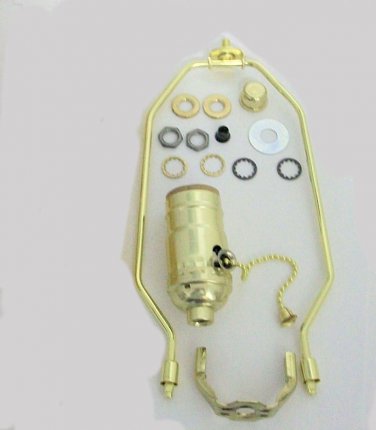 LAMP PART KITS: 8' BROWN CORD, OFF/ON PULL-CHAIN SOCKET, NECK, 7" HARP