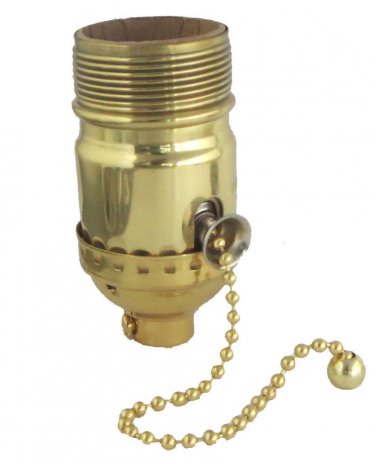 Lamp parts: Solid brass off-on pull-chain socket TR-411