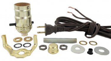 LAMP PART KIT: PUSH-THRU SOCKET, BROWN CORD   TD-396BRNPUSH
