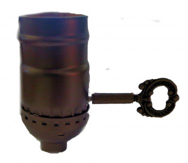 COMPLETE ANTIQUE BRASS-PLATED OFF/ON SOCKET W/KEY        TR-500