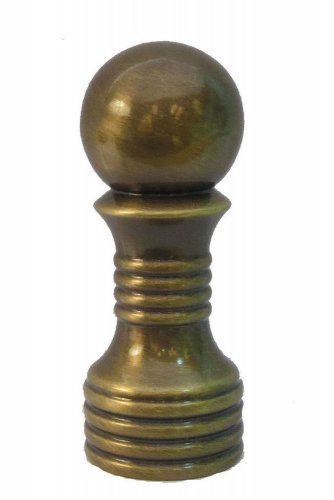ANTIQUE BRASS PEDIMENT LAMP SHADE FINIAL