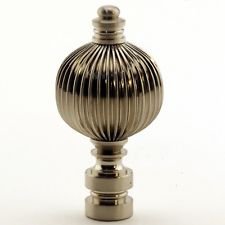 NICKEL-PLATED FLUTED BALL LAMP SHADE FINIAL