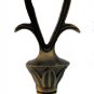 ANTIQUE BRASS REEDED LOOP LAMP SHADE FINIAL