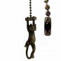 DANGLING ANTIQUE BRASS CAT FAN PULL CHAIN