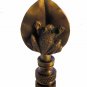Small Antique brass frog lamp shade finial with green glass eyes...2 3/8" tall