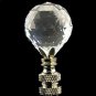 CUT CRYSTAL BALL LAMP SHADE FINIAL WITH NICKEL BASE  FT-37