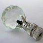 CUT CRYSTAL BALL LAMP SHADE FINIAL WITH NICKEL BASE  FT-37