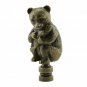 BABY BEAR & FISH LAMP SHADE FINIAL ANTIQUE BRASS