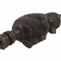 BABY BEAR & FISH LAMP SHADE FINIAL ANTIQUE BRASS