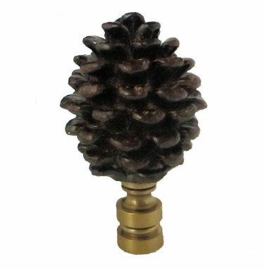 BROWN RESIN PINECONE LAMP SHADE FINIAL