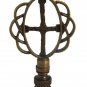 ANTIQUE BRASS CROSS LAMP SHADE FINIAL
