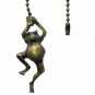 DANCING ANTIQUE BRASS FROG FAN PULL CHAIN