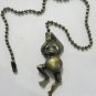 DANCING ANTIQUE BRASS FROG FAN PULL CHAIN