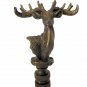 DEER w/ANTLERS LAMP SHADE FINIAL ANTIQUE BRASS  #54