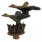 GEESE ANTIQUE BRASS LAMP SHADE FINIAL