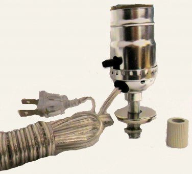 Lamp parts:silver pre-wired bottle kits - 1" rubber adapter      BK-S1516