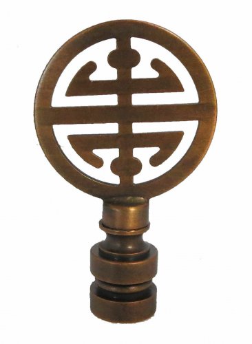 Antique small brass round Asian small classic lamp shade finial