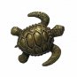 SMALL SEA TURTLE LAMP SHADE FINIAL ANTIQUE BRASS (Finial thread)