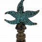 AEGEAN BLUE STARFISH W/ ANTIQUE BRASS BASE