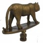 TIGER STANDING ANTIQUE BRASS LAMP SHADE FINIAL