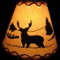 9" FAUX OILED KRAFT LACED CLIP-ON WITH DEER SCENE
