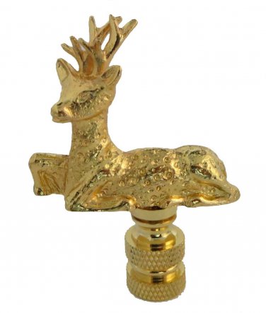 SITTING DEER  BRASS-PLATED LAMP SHADE FINIAL