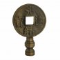 Lamp parts: ANTIQUE BRASS "ANCIENT COIN" LAMP SHADE FINIAL