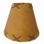 6" RUSTIC FAUX LEATHER LACED CHANDELIER LAMP SHADES WITH CANDELABRA CLIP OKL-06