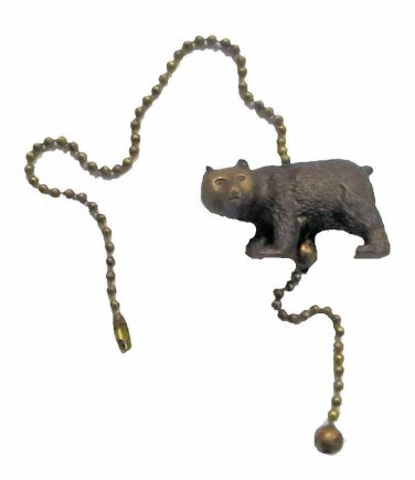 CLOSE-OUT BEAR ANTIQUE BRASS W/ COPPER BLACK WASH FAN PULL CHAIN