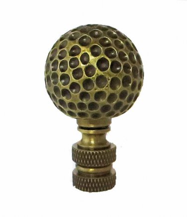 ANTIQUE BRASS GOLF BALL LAMP SHADE FINIAL