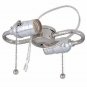 Pre-wired 2-lite PULL-CHAIN s-arm NICKEL-PLATED s-arm w/ standard-based sockets