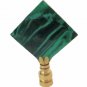 MALACHITE SQUARE LAMP SHADE FINIAL WITH BRASS SWIVEL BASE #50