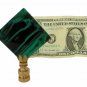 MALACHITE SQUARE LAMP SHADE FINIAL WITH BRASS SWIVEL BASE #50