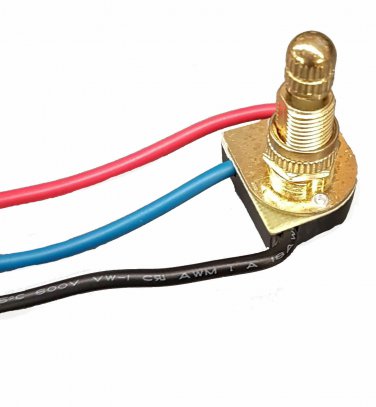 3 way 2 circuit brass rotary switch  lamp part  5/8" nipple   TR-302