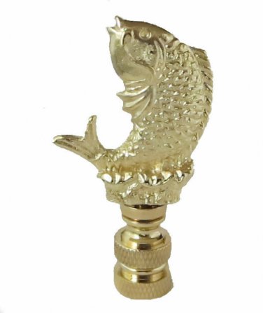 FISH LAMP SHADE FINIAL POLISHED BRASS