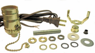 LAMP PART KITS: 8' BROWN CORD, OFF/ON BROWN PULL-CHAIN SOCKET TD-396PCBROWN