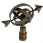 LOT OF 6...ANTIQUE BRASS SUNDIAL LAMP SHADE FINIAL