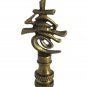 Lamp parts: ANTIQUE BRASS CHINESE SYMBOL OF LONGEVITY LAMP SHADE FINIAL