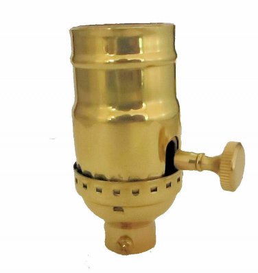 SOLID BRASS 3-WAY SOCKET WITH LARGE 1/4 IPS HOLE (1/2")  TR-426LHNT