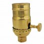 SOLID BRASS 3-WAY SOCKET WITH LARGE 1/4 IPS HOLE (1/2")  TR-426LHNT
