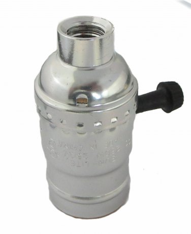 OFF/ON NICKEL-PLATED LAMP SOCKET W/LARGE HOLE 1/4 IPS  TR-28X NICKEL