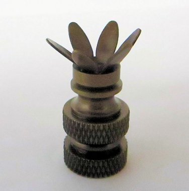 SOLID ANTIQUE BRASS-PLATED 6-PRONG FINIAL BASES - MAKE YOUR OWN TV-1376AB