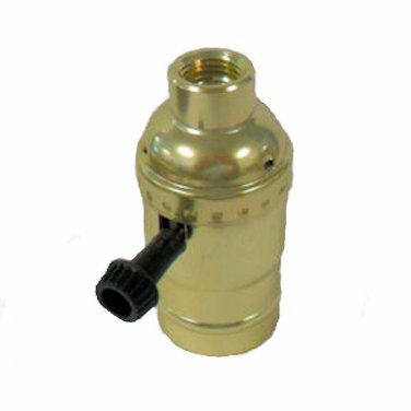 3-way brass-plated lamp socket with large hole 1/4 IPS   TR-28