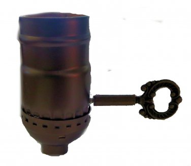 Complete antique brass-plated off/on socket w/key        TR-500