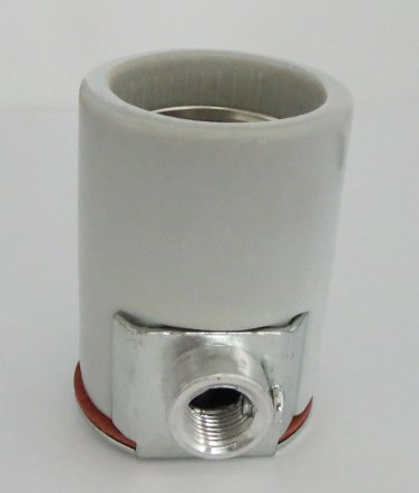 Porcelain keyless socket w/side fitter 1/8 IPS hole   TR-114