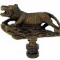 ROARING LION LAMP SHADE FINIAL ANTIQUE BRASS